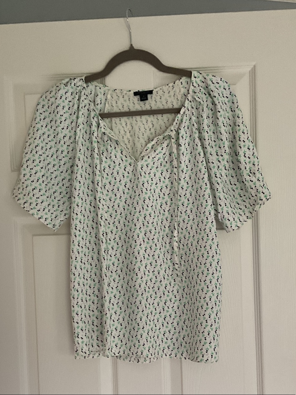 Floral Tie-Front Peasant Blouse